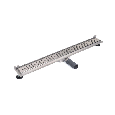 Saniclass douchegoot met muurflens 90x7x6.7cm ondiep met zijuitloop RVS