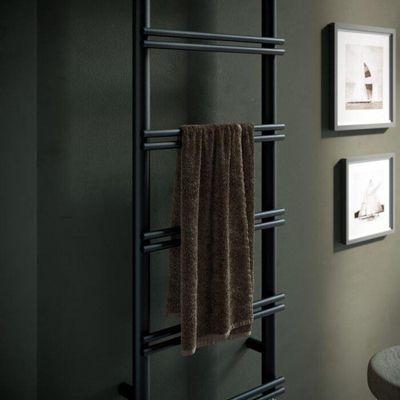 Instamat Emma Elektrische radiator 159.2x40cm Incl. Wandconsoles Zwart mat