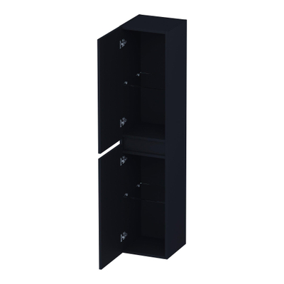 BRAUER Joy Wavy armoire haute 160 avec 2 portes sans poignée pivotant à gauche ou à droite noir mat