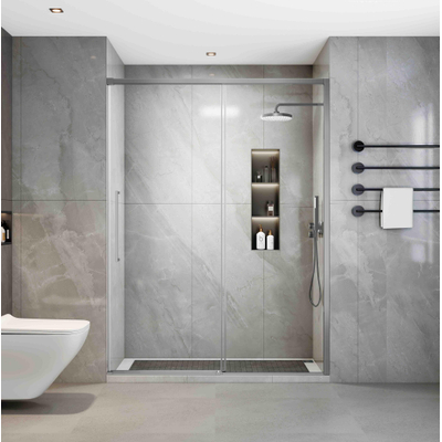 Aqua Vista Lokla Linea nisdeur - 120x200cm - incl. montageset - geborsteld rvs