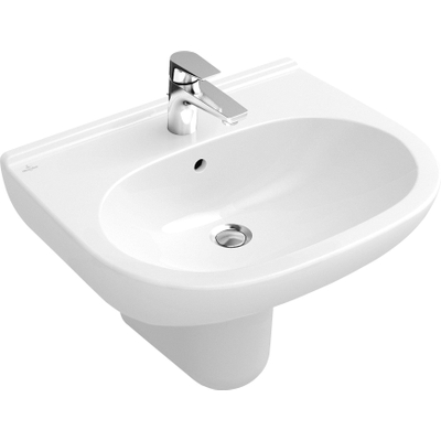 Villeroy & Boch O.novo wastafel 65x51cm met overloop 1 kraangat ceramic+ wit