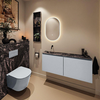 MONDIAZ TURE-DLUX 120cm toiletmeubel Clay. EDEN wastafel Lava positie links. Zonder kraangat.