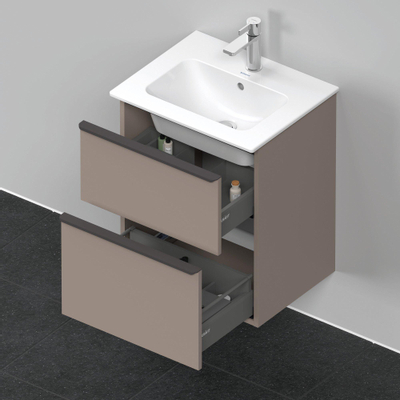 Duravit D-Neo wastafelonderkast 51x62.5x40.2cm 2 lades Basalt Mat