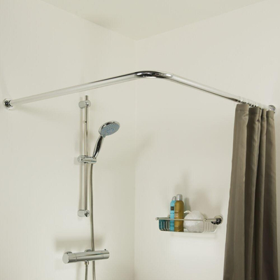 Sealskin Seallux Tringle de rideau de douche Set d''angle 90x90cm Ø 28 mm Aluminium Aluminium mat