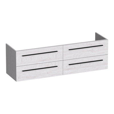 BRAUER Trust meuble sous-lavabo 160 sans poignées rapportées 4 tiroirs à fermeture en douceur et 2 découpes pour siphon - Forest Seashell