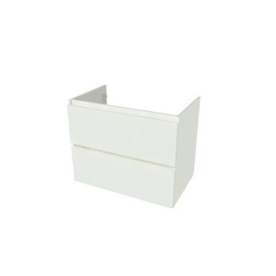 Nemo Go Ensemble de meuble - 120x65x45.5cm - 2 tiroirs - sans poignée - 2 vasque Blanc brillant - 2 trous de robinet - avec miroir - MDF standard white
