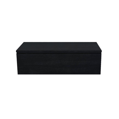 Arcqua living meuble de base 100x46x30cm 1 tiroir sans poignée panneau de particules mélaminé chêne noir