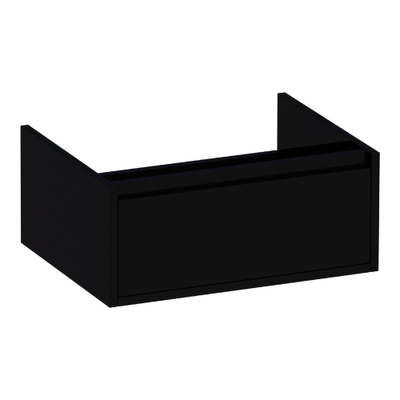 Saniclass New Future Thin meuble salle de bains 59x25x45.5cm avec softclose sans porte 1 tiroir noir haute brilliance