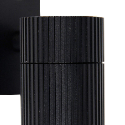 QAZQA Vigo Applique murale - 1 lampe - 6,3cm - IP44 - Rond - Noir