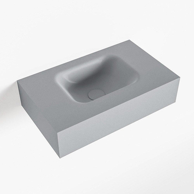 Mondiaz LEX Lavabo - 50x30x12cm - vasque centrée - sans trous de robinetterie - solid surface - Plata