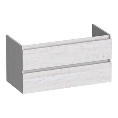 BRAUER Joy wastafelonderkast - 100x46x50cm - 2 softclose lades - greeploos - 1 sifon uitsparing - Forest Seashell