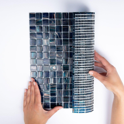La Mosaic Factory Amsterdam carreau mosaïque - 32,2x32,2cm - carrelage mural et de sol - Carré - Verre Bleu Foncé brillant