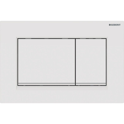 Geberit Sigma20 bedieningsplaat - 2-toets spoeling - rechthoekige knoppen - wit/matwit - dualflush - glans wit