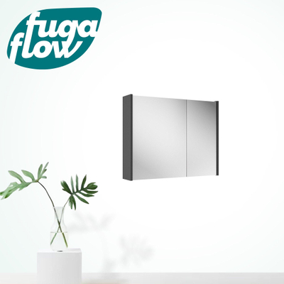 FugaFlow Eccelente Arredo spiegel badkamer spiegelkast - 80x63x16cm - inclusief zijpanelen - mat antraciet - Black Friday -