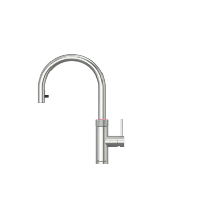 Quooker Flex Round mitigeur d'eau bouillante - bec pivotant et extractible - réservoir Combi - Eau chaude / bouillante - Inox