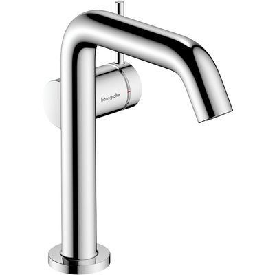 Hansgrohe Tecturis S - Robinet pour lavabo - 1 trou - BM 150 Fine CoolStart avec bouton-poussoir et bec fixe 13,9 cm - chrome