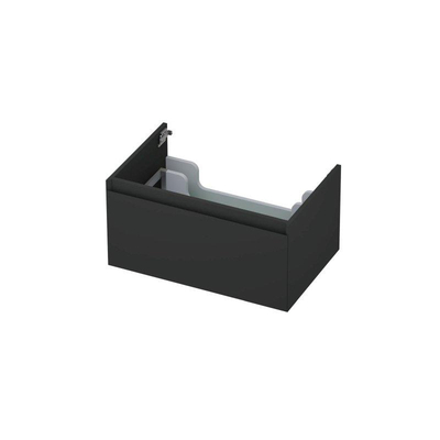 INK Wastafelonderkast - 70x45x35cm - 1 lade - greeploos - MDF lak - Antraciet mat