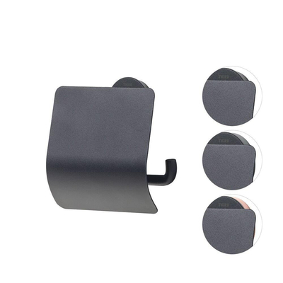 Tiger Urban Toiletrolhouder met klep Zwart 13.8x12.6x4.5cm