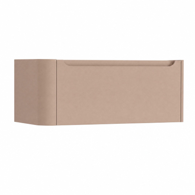 H&R Badmeubelen Juice Wastafelonderkast - 100x45x40cm - linkerhoek afgerond - 1 lade - geïntegreerde greep - peach