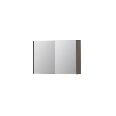 INK SPK1 spiegelkast – 90x60x14 cm – 2 deuren, dubbelzijdige spiegeldeuren – Mat taupe