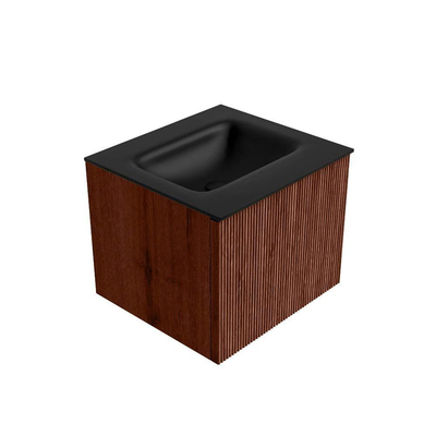 Mondiaz KURVE Ensemble de meuble - 50x46x40cm - 1 tiroir - lavabo en solid surface - milieu - 1 trou de robinet - Ruby