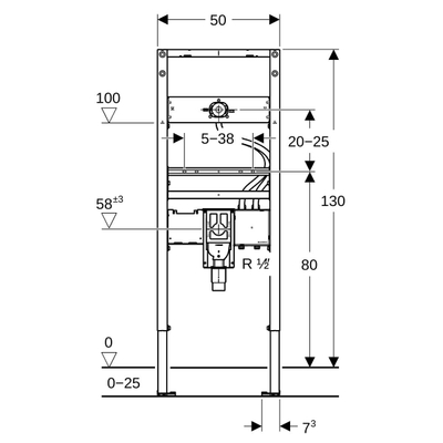 Geberit Duofix Inbouwelement wastafel