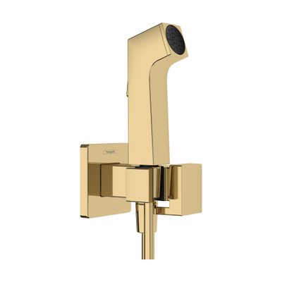 Hansgrohe Bidette bidet handdouche - 1jet e ecosmart v. warm waterm. Porter douchehouder en doucheslang 125cm - polished gold optic