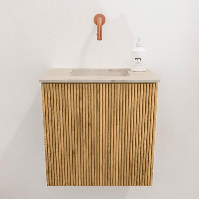 Mondiaz JOYA-DLUX Meuble de toilette 40cm - couleur Oak - Vasque FAYE position Milieu Sans trou de robinet couleur Frappe.