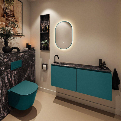 MONDIAZ TURE-DLUX 120cm toiletmeubel Smag. EDEN wastafel Lava positie links. Met 1 kraangat.