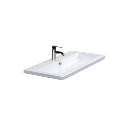 HR badmeubelen Djazz Lavabo - 101x45.5x4cm - 1 trou de robinet - céramique blanche