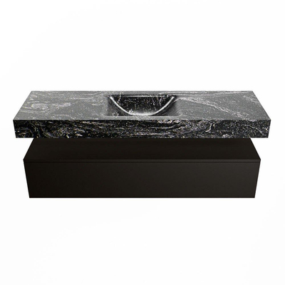 Mondiaz ALAN-DLUX Ensemble de meuble - 150cm - meuble Urban mat - 1 tiroir - Lavabo Cloud Lava suspendu - vasque Centre - 0 trous de robinet