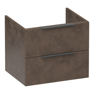 BRAUER Elevate meuble sous-lavabo 60 sans poignées rapportées 2 tiroirs à fermeture en douceur et 1 découpe pour siphon - Erosion