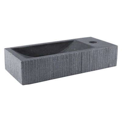 Differnz ribble lave-mains bombai noire en pierre naturelle 38 x 18 x 8 cm