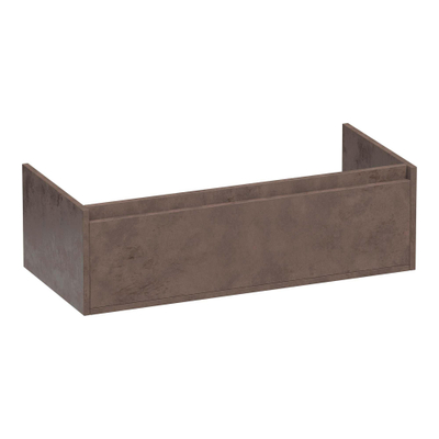 BRAUER Hope meuble sous-vasque - 99x30x45.5cm - 1 tiroir softclose sans poignée - 1 découpe pour siphon - Erosion