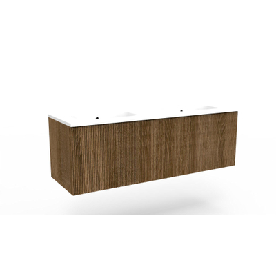 Arcqua Ridge Meuble sous lavabo - 70x45.5x45cm - 1 tiroir - push to open - mdf plaqué - chêne café