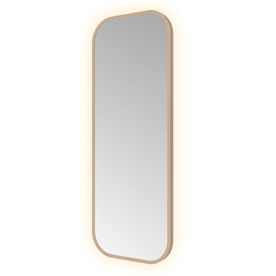 Hotbath &MORE Spiegel - 30x80cm - indirect LED - color changing - dimbaar - met afstandsbediening - PVD - geborsteld koper