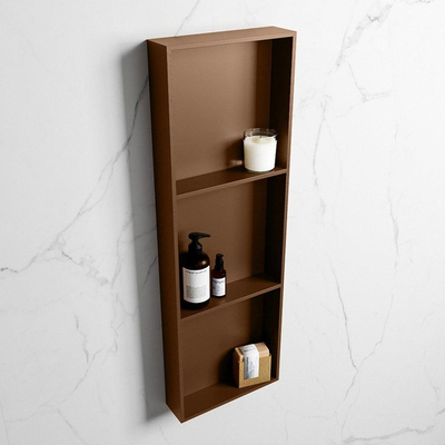 Mondiaz Easy nis 29.5x89.5x8cm voor Inbouw/opbouw 3 open vakken Solid surface Rust/Rust