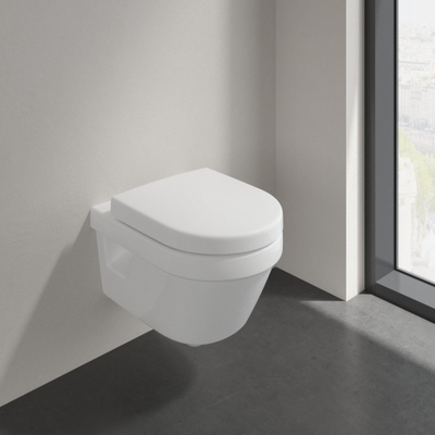 Villeroy & Boch Architectura Combi Pack WC suspendu à fond creux sans bride 35x48cm avec abattant softclose et quick release blanc