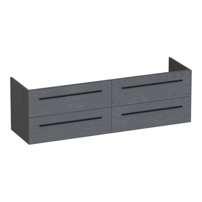 BRAUER Trust wastafelonderkast 160 excl. opbouwgrepen 4 softclose lades en 2 sifon uitsparingen - Timber Grey