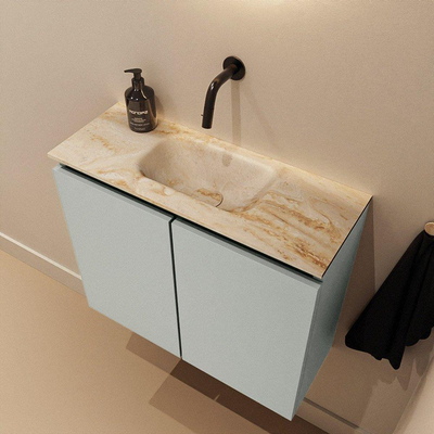 MONDIAZ TURE-DLUX 60cm toiletmeubel Greey. EDEN wastafel Frappe positie midden. Zonder kraangat.