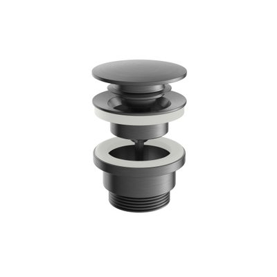 Hotbath Archie Clickplug - met schroef rond BGP - PVD - geborsteld gunmetal (antraciet)