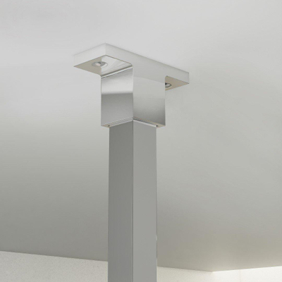 FortiFura Galeria Douche à l'italienne - 100x200cm - Fumé - Bras plafond - Chrome