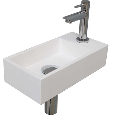Ink Versus pack lave-mains – 36 x 18 x 9 cm – polystone blanc – perçage à droite – robinet chromé