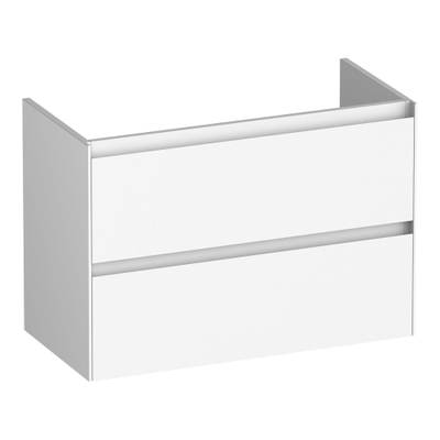 BRAUER Inspire meuble sous-lavabo peu profond 80 2 tiroirs softclose - sans poignée - 1 découpe pour siphon - blanc mat