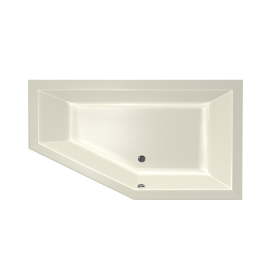 Xenz Society 160 ligbad - 160x90cm - met overloop - zonder afvoer - Hoekopstelling rechts - Acryl - Pergamon
