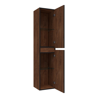 BRAUER Joy Edge armoire de salle de bains - 160x35x35cm - 2 portes - ouverture à gauche ou à droite - sans poignées - Forest Cacao