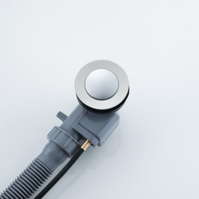 FugaFlow Eccelente Acces Ensemble d'évacuation de baignoire - commande rotative - prolongé - acier inoxydable brossé