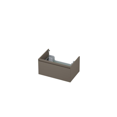 INK Wastafelonderkast - 70x45x35cm - 1 lade - greeploos - MDF lak - Mat taupe