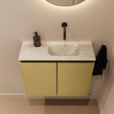 MONDIAZ TURE-DLUX 60cm toiletmeubel Oro. EDEN wastafel Ostra positie rechts. Zonder kraangat.