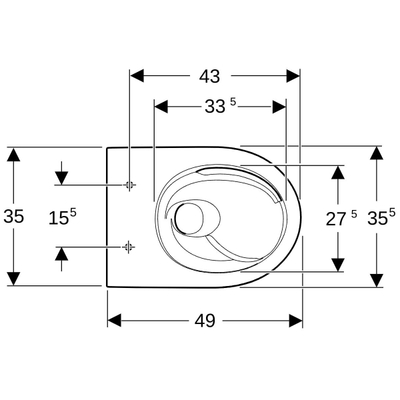 Geberit iCon compact wc diepspoel turboflush Wit